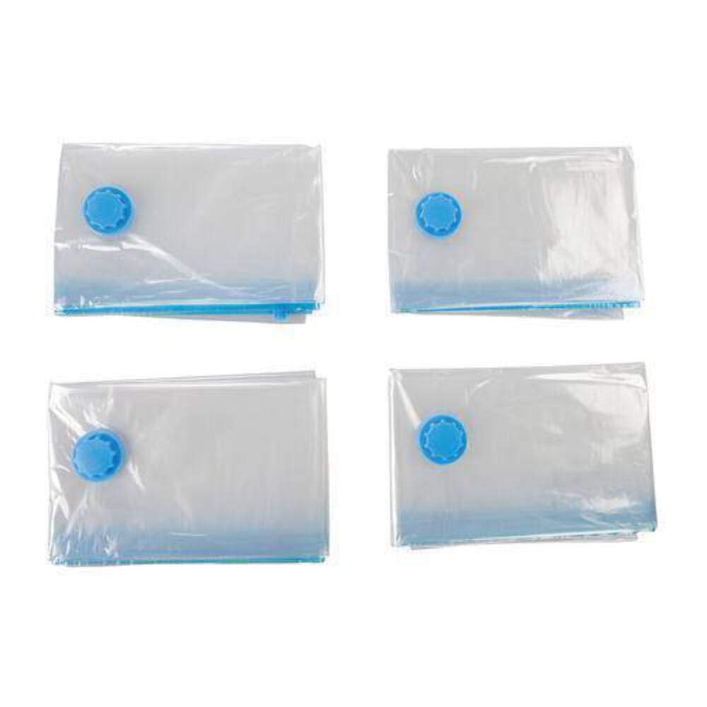 Vacuum Storage Bags for Clothes & Blankets - 4 Pack (700x500mm) | Space Saving Storage Solution | Blue Compression Bags for Travel, Seasonal Clothes & Home Organization