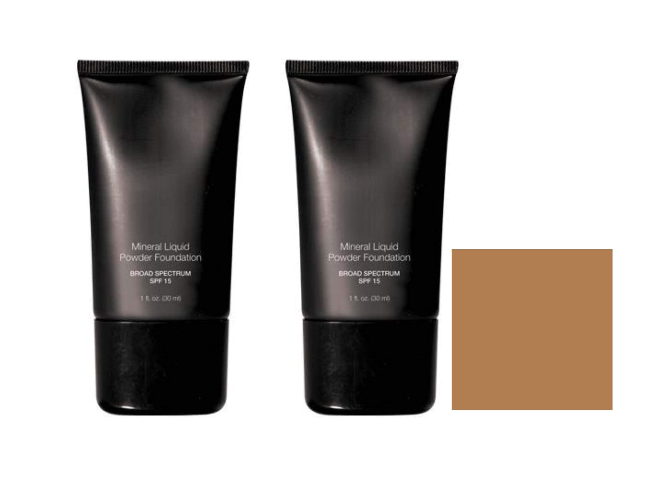 Mineral Liquid Powder Foundation SPF 15 - 2 Pack Warm Nude | Oil-Free, Full Coverage Makeup for Daily Wear & Special Occasions