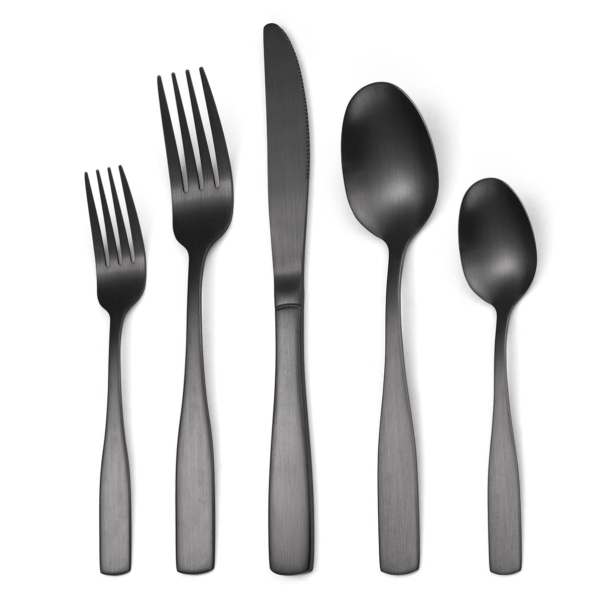32-Piece Stainless Steel Flatware Set for 8 - Matte Black Silverware Cutlery Set with Knives, Spoons & Forks | Dishwasher Safe | Perfect for Home, Dinner Parties & Restaurant Use