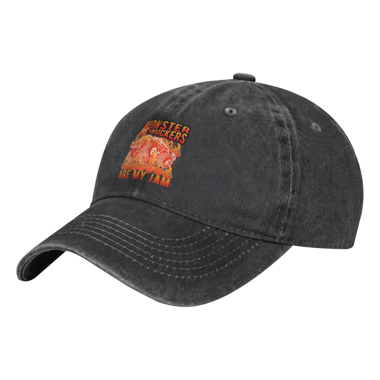 Monster Truckers Baseball Cap - Adjustable Sun Protection Cowboy Hat for Adults - Black - Perfect for Outdoor Activities, Sports & Casual Wear