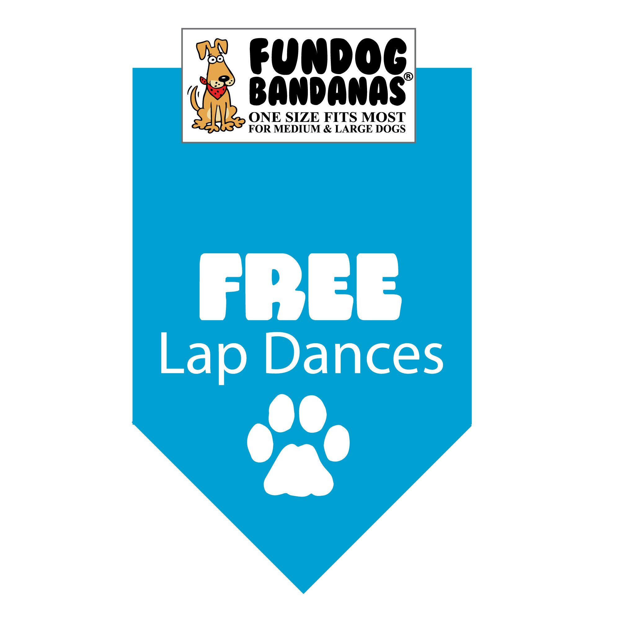Free Lap Dances Dog Bandana - Adjustable Turquoise Pet Bandana for Medium & Large Dogs | Perfect for Dog Parties, Costume Events & Daily Walks