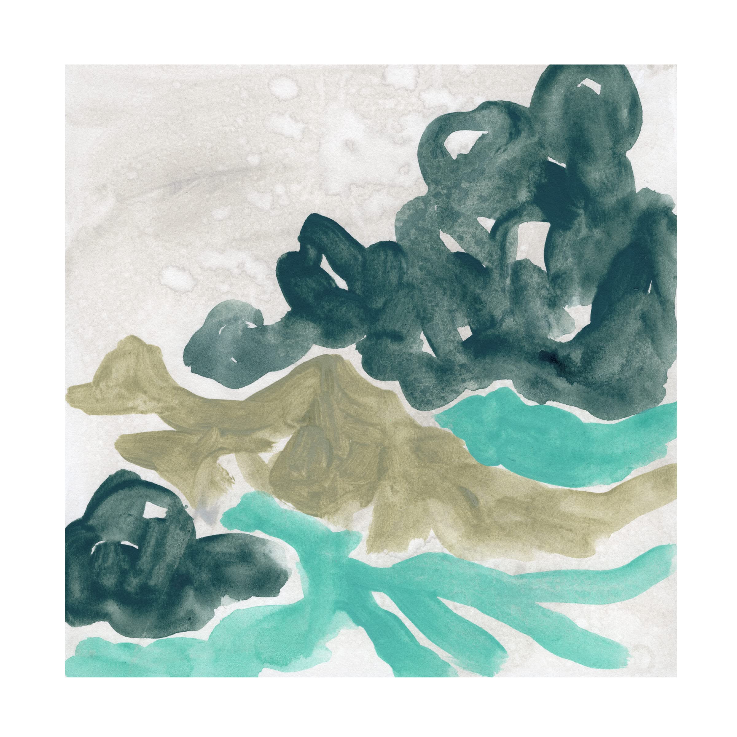 June Erica Vess Landscape Cameo IX Canvas Wall Art Print - Modern Nature Painting for Living Room, Bedroom & Office Decor | Handmade Fine Art Reproduction