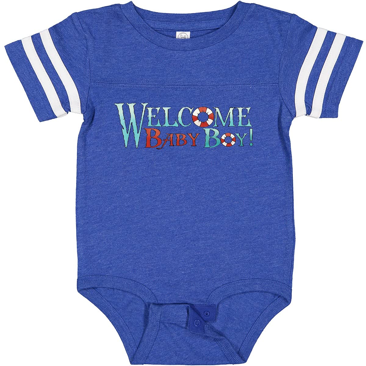 Inktastic Nautical Welcome Baby Boy Bodysuit - Cute Newborn Outfit for Baby Showers, Birth Announcements & Photo Shoots