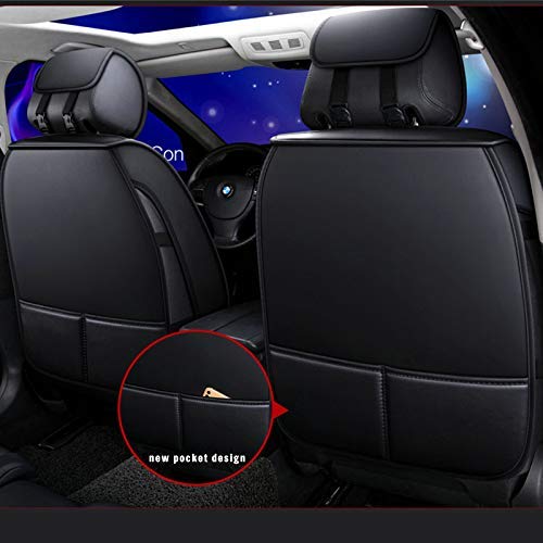 Premium 3D Surround Luxury Universal PU Leather & Ice Silk Car Seat Covers - Full Set for 5 Seats (Front + Rear) | Airbag Compatible | Fits Most Cars, Trucks & SUVs | Perfect for Daily Commute, Road Trips & Family Travel