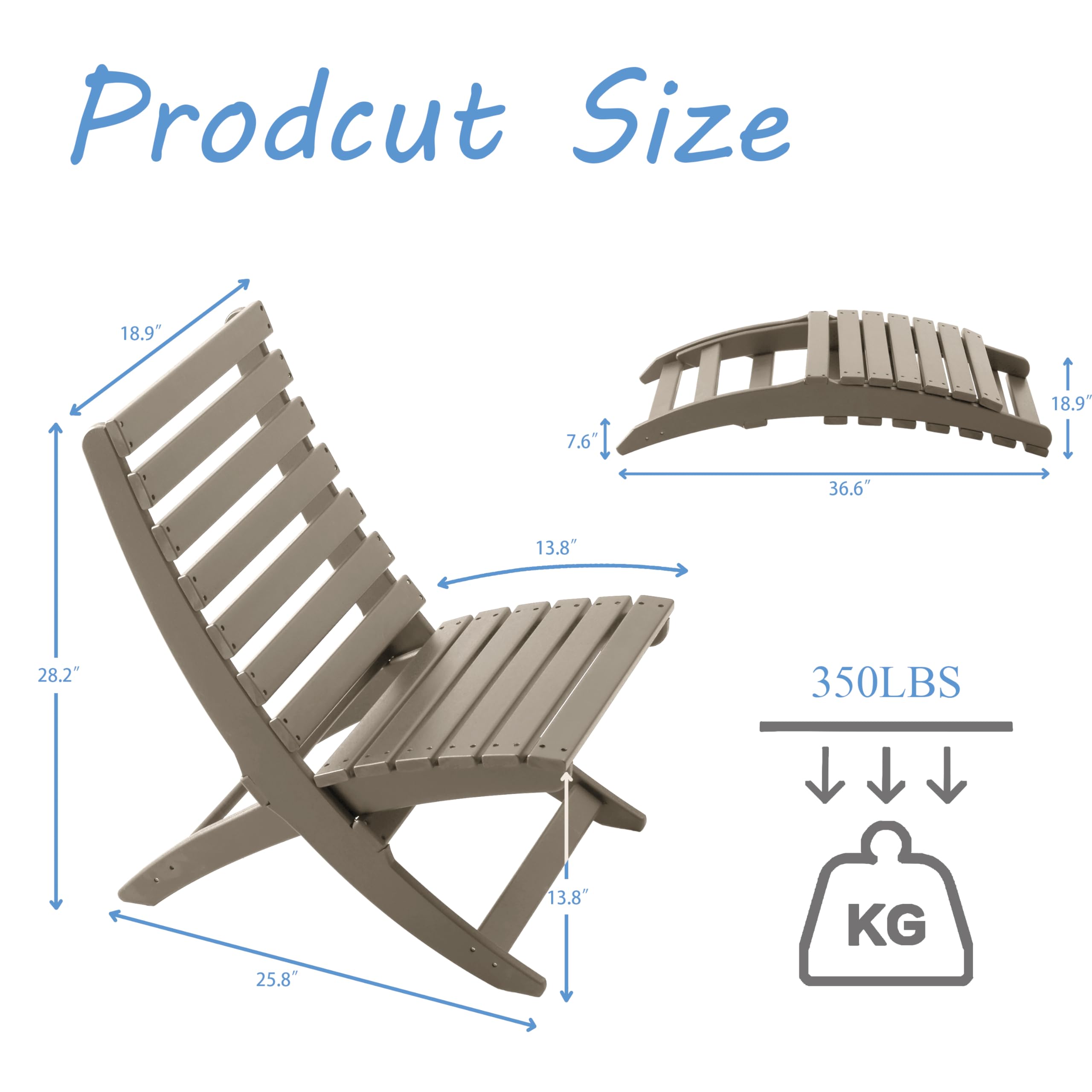 **Adirondack Xavier Chair - Heavy Duty HDPE All-Weather Folding Outdoor Chairs (Set of 2, Brown) - Supports 350 lbs - Perfect for Beach, Pool, Camping, Fishing, Patio & Lawn Use**