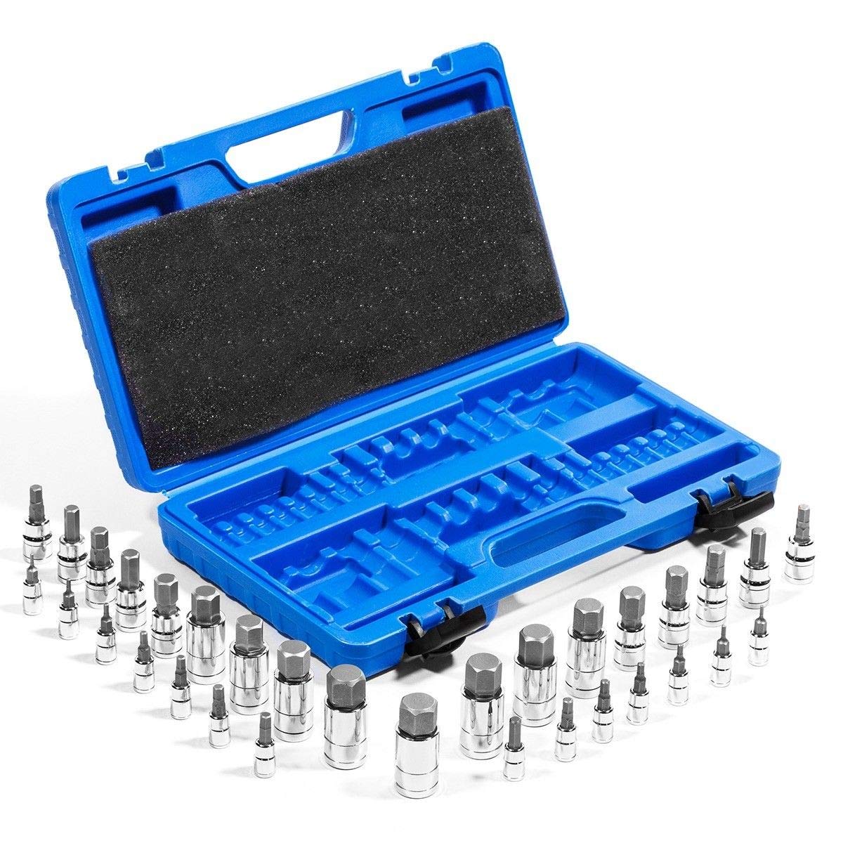 Stark USA 32-Piece Master Hex Bit Socket Set - S2 Steel SAE & Metric Allen Wrench Kit (5/64