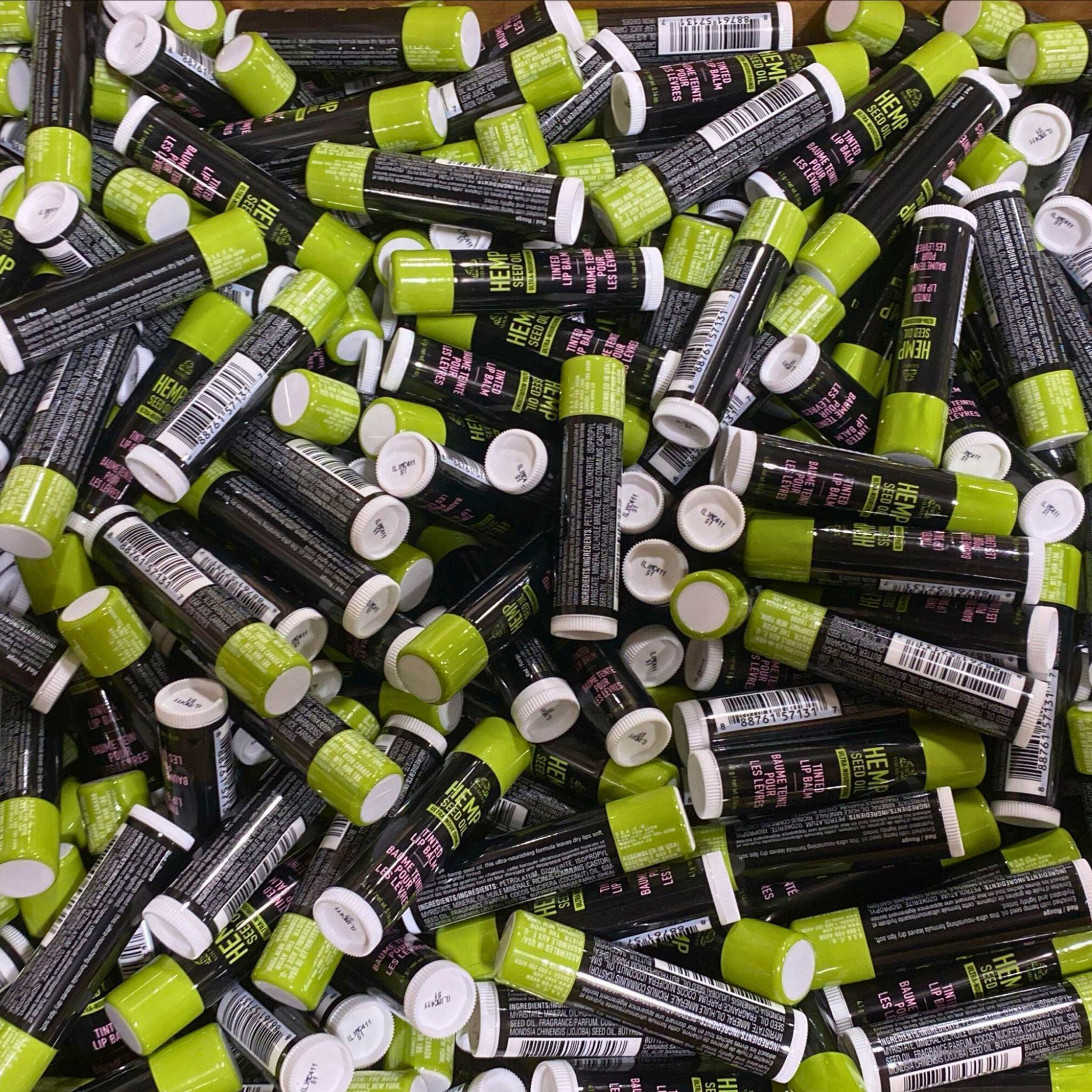 Organic Hemp Seed Oil Tinted Lip Balm - Ultra Moisturizing & Nourishing - 0.14oz (4g) - Pack of 100 - Natural Lip Care for Dry, Chapped Lips - Perfect for Daily Use, Gifts & Beauty Salons