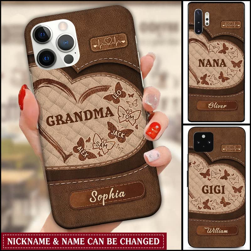 NAZENTI Custom Nana Grandma Phone Case - Personalized Mother's Day Gift, Birthday Present for Grandma, Compatible with iPhone & Samsung - Perfect for Everyday Use & Special Occasions