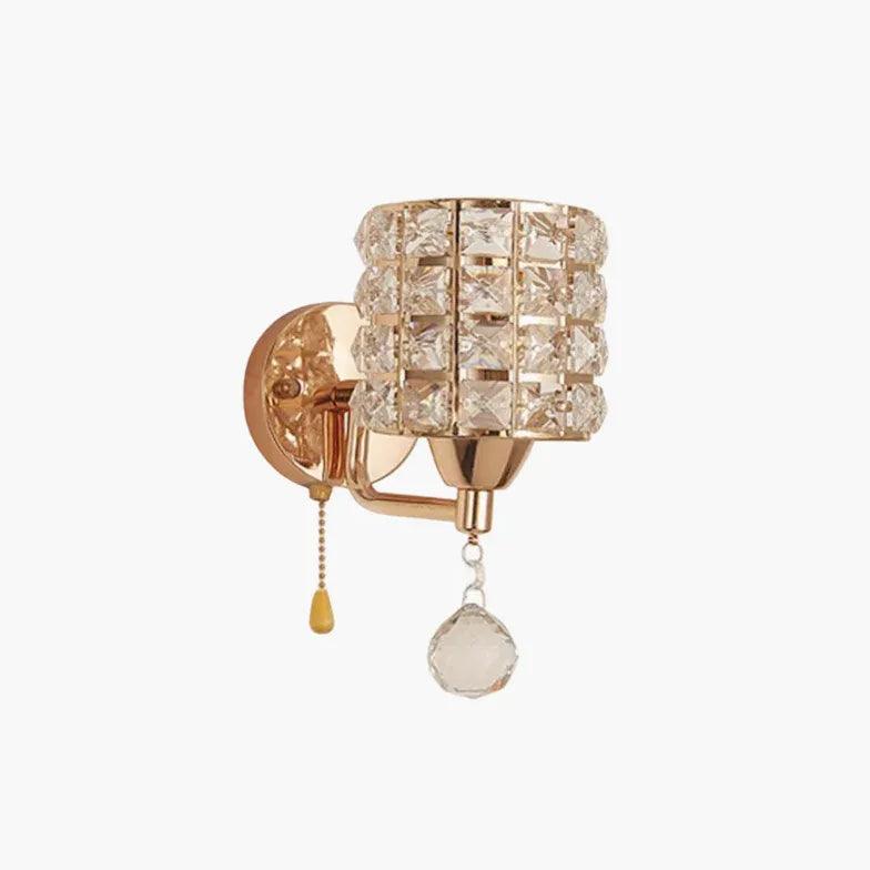 Crystal Cylinder Wall Plug-in Lights - Elegant Home Decor for Bedroom, Living Room & Hallway Lighting
