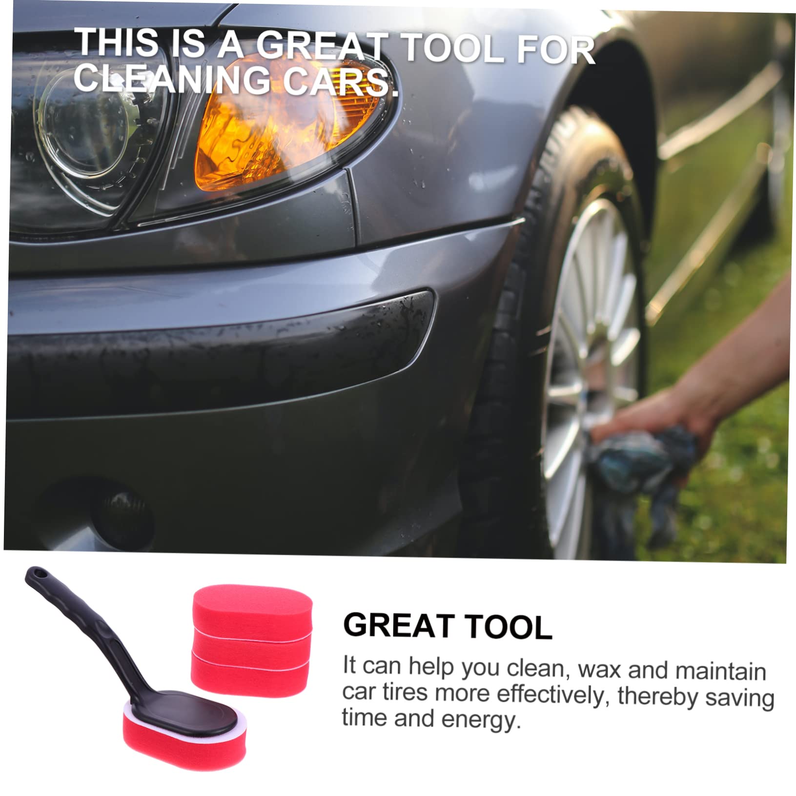 5-Piece Wheel Rim Brush Kit - Car Tire Waxing Applicator with Ergonomic Handle for Deep Cleaning & Polishing - Perfect for Car Detailing, Auto Shine & Tire Maintenance