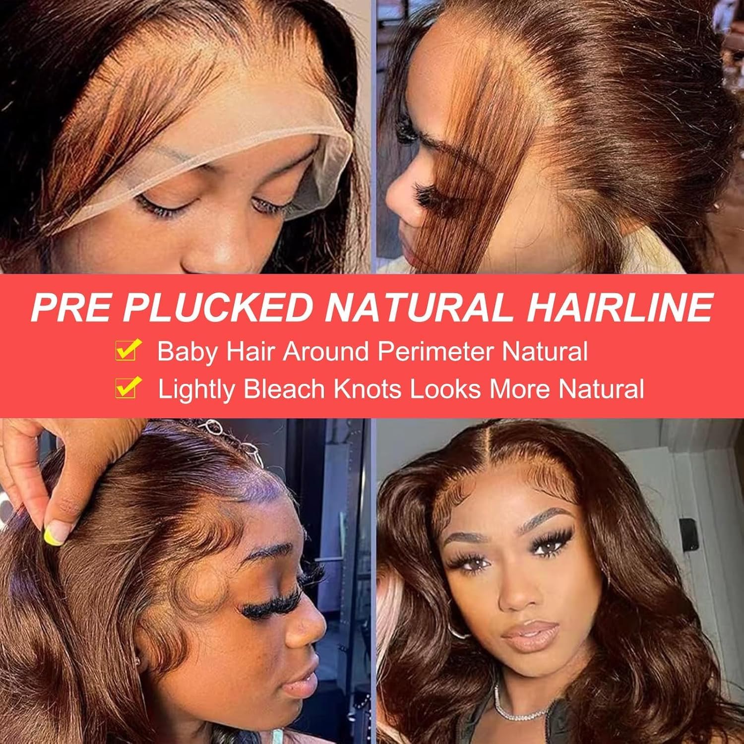 13x6 Chocolate Brown Lace Front Human Hair Wig - Pre Plucked Body Wave HD Lace Frontal Wig with Baby Hair | Glueless 20 Inch Colored Wigs for Women | Perfect for Daily Wear, Parties & Special Occasions