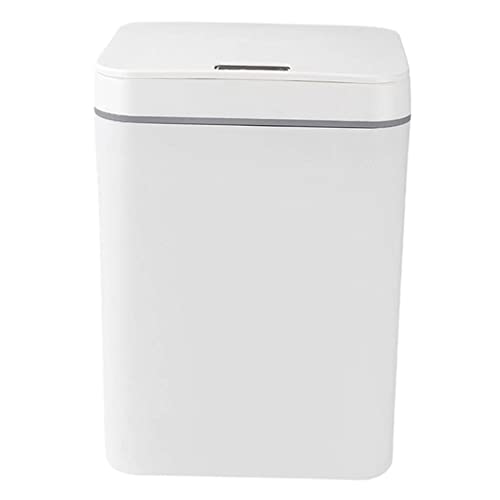Baoblaze 14L Automatic Motion Sensor Trash Can - Smart Touchless Garbage Bin with Waterproof Design for Bathroom, Kitchen, Office & Home Use - White (Ideal for Hygienic Waste Disposal in High-Traffic Areas)