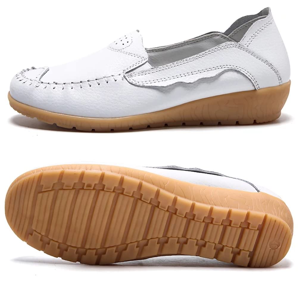 WERWAES Women's Casual Loafers - Classic Lightweight Slip-On Moccasins for Walking | Comfortable Round-Toe Flat Shoes with Non-Slip Sole | Perfect for Office, Travel & Everyday Wear