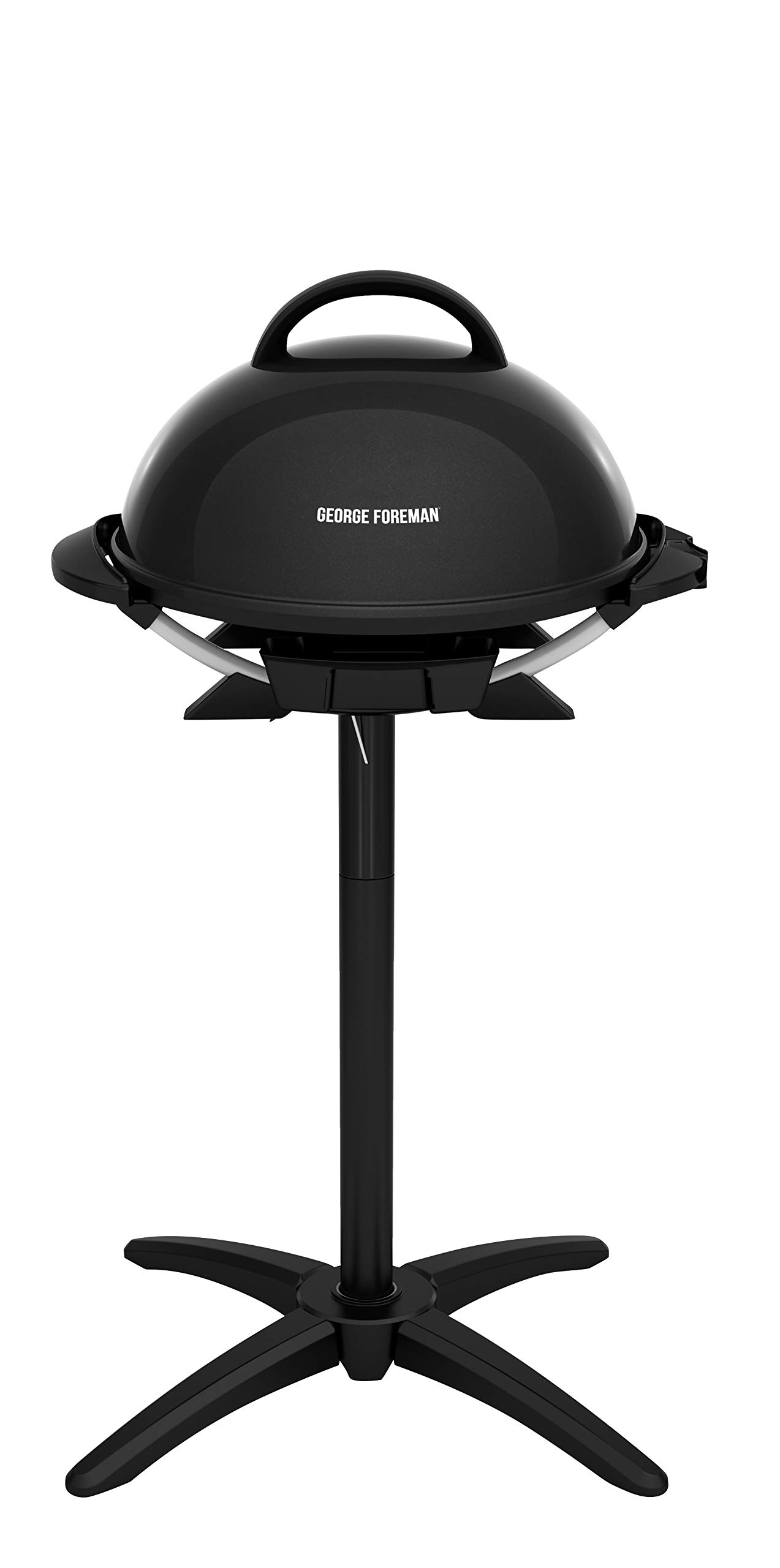 George Foreman Indoor Outdoor Electric Grill - 15-Serving Countertop & Patio Grill with Removable Stand, Black - Perfect for Apartments, Balconies, Camping & Small Space Cooking