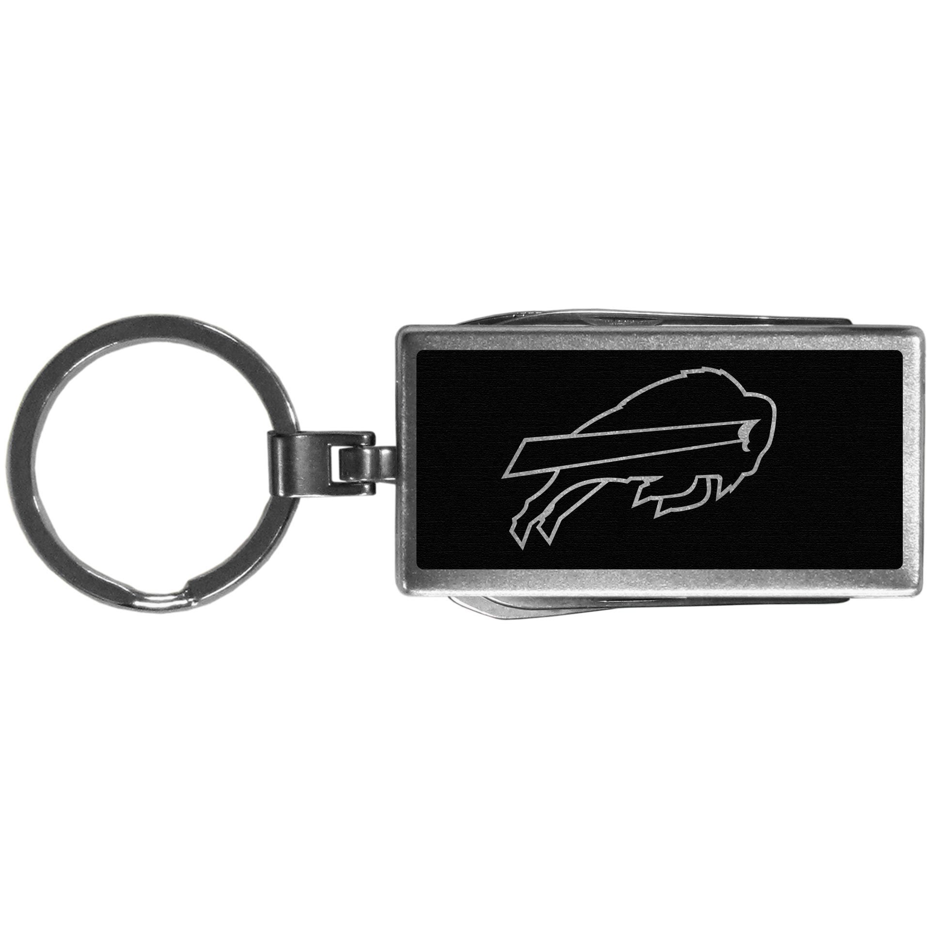 NFL Multi-Tool Keychain for Fans - 12-in-1 Stainless Steel Key Ring with Bottle Opener, Screwdriver & More - Perfect for Football Games, Camping & Everyday Carry (Black)