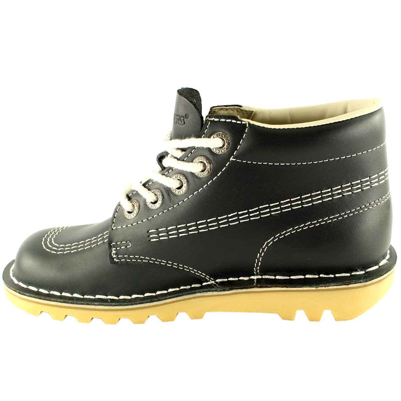 Kickers Unisex Kids Junior Kick Hi Leather Boots - Navy Size 13 | Waterproof School Shoes for Boys & Girls | Perfect for School, Outdoor Play & Winter Wear