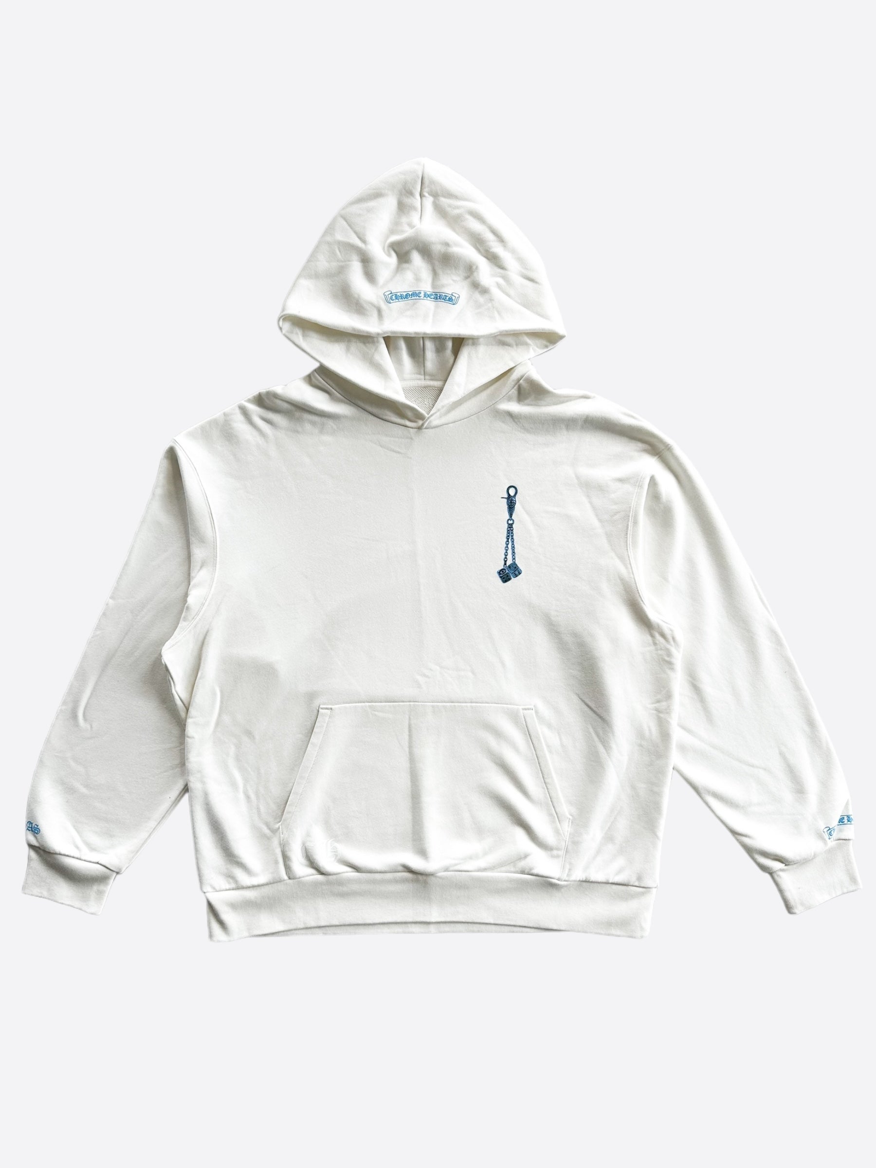 Chrome Hearts White & Blue Las Vegas Dice Hoodie - Stylish Streetwear for Men & Women | Perfect for Casual Outfits, Concerts, and Urban Fashion