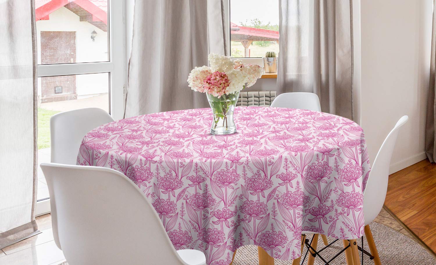 Ambesonne Round Tablecloth 60