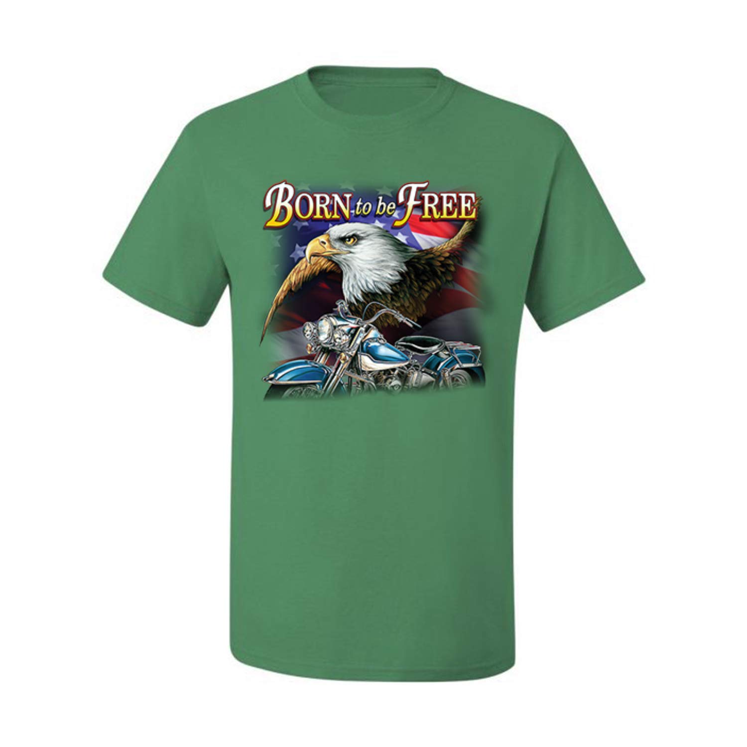 Born to Be Free Bald Eagle & American Flag Graphic T-Shirt for Men - Patriotic Casual Wear for Car Enthusiasts & Truck Lovers