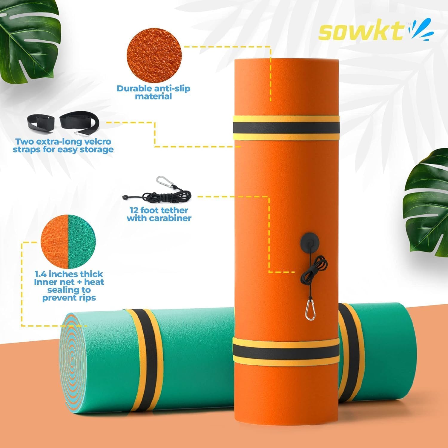 Premium Extra Large Floating Mat for Lakes & Pools (18x6 ft) - Durable Water Mat Floating Dock for Adults & Kids - Perfect for Swimming, Relaxing & Summer Fun at Beach, Lake or Backyard Pool