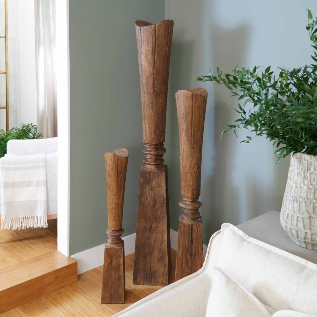 Cyan Design 11291 Balance Sculpture in Pecan - Small Modern Home Decor for Living Room, Office & Shelf Display