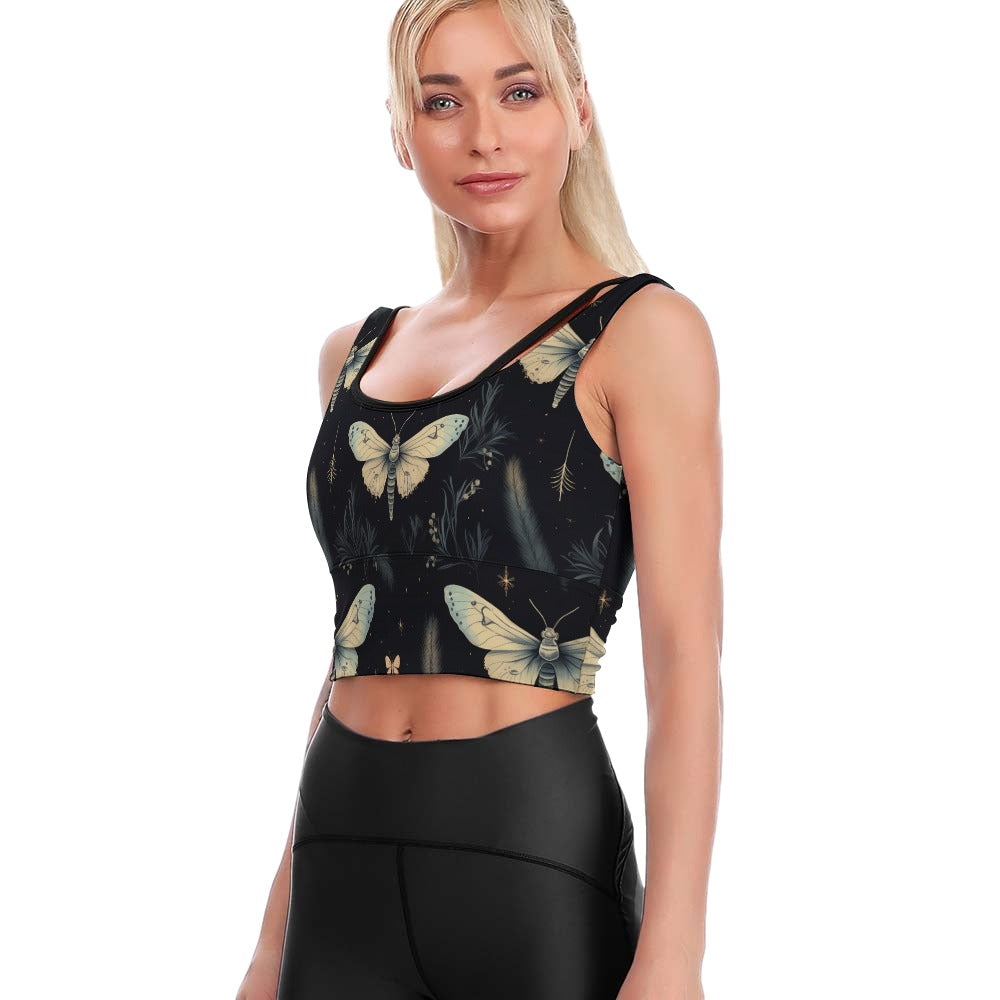 Breathable Moth Yoga Vest for Women - Lightweight & Stretchy Workout Top for Yoga, Pilates & Gym - Comfortable Fitness Apparel for Active Lifestyles