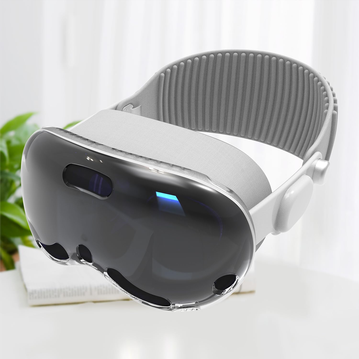 TPU Protective Cover for Vision Pro VR Headset - Transparent Anti-Scratch Screen Protector & Lens Guard Accessories (Red Transparent) - Perfect for Gaming, VR Experiences & Device Protection