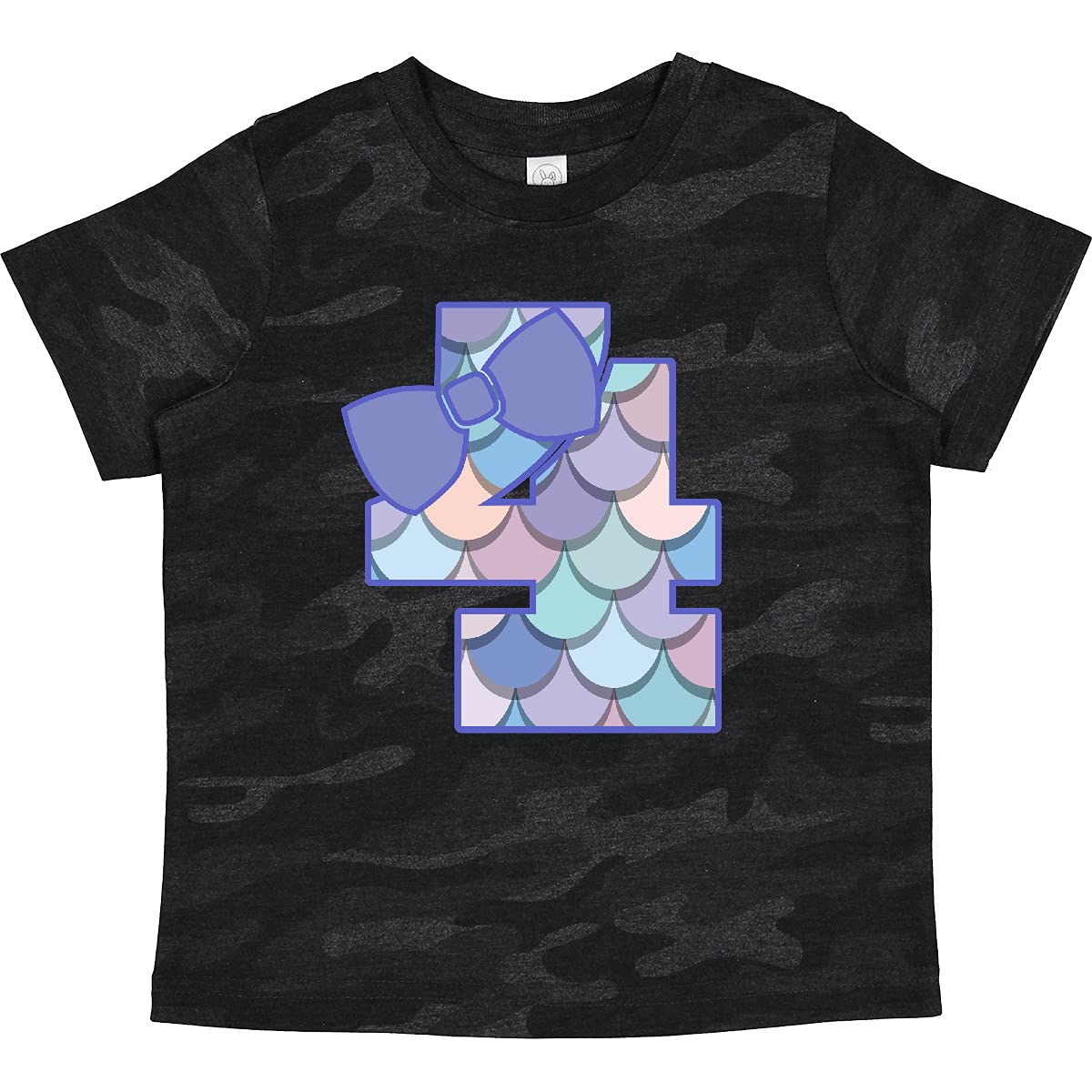 Inktastic 4th Birthday Mermaid Toddler T-Shirt for Girls - Cute 4 Year Old Shirt for Birthday Party, Beach Day & Playtime