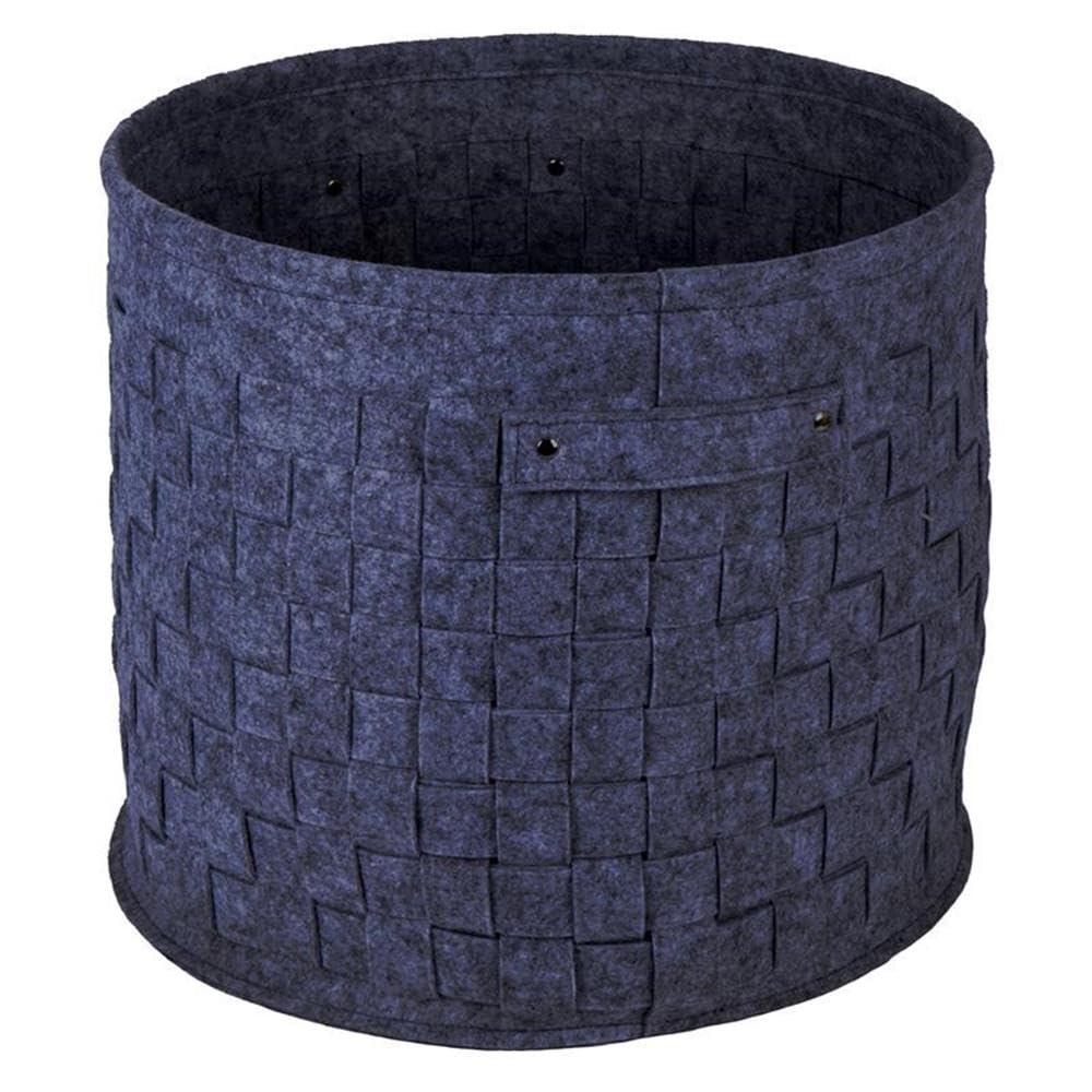 Truu Design Gray Felt Fabric Round Storage Baskets - Set of 5, Decorative Organizer for Home, Nursery, Office & Bathroom Storage Solutions