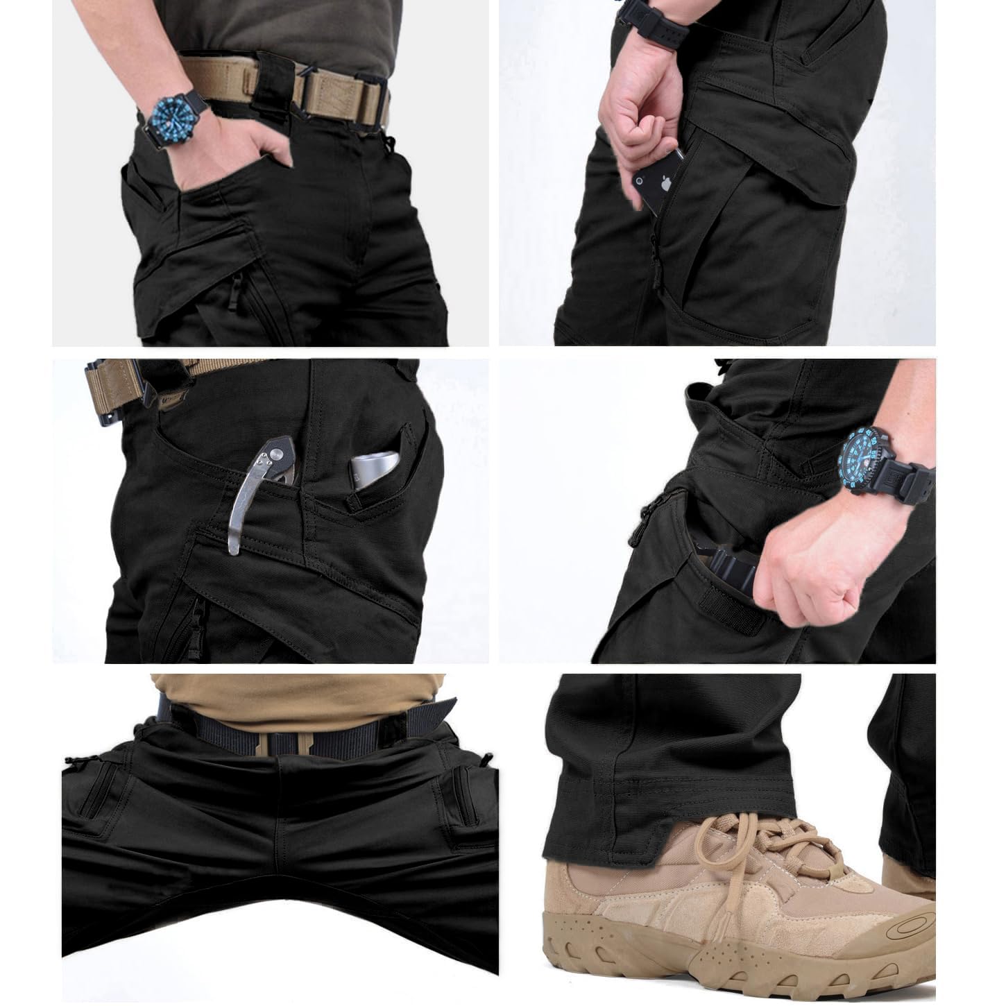 Susclude Men's Tactical Cargo Pants - Ripstop Military Work Pants for Outdoor Hiking, Camping & Combat - Durable Assault Trousers for Men's Outdoor Adventures