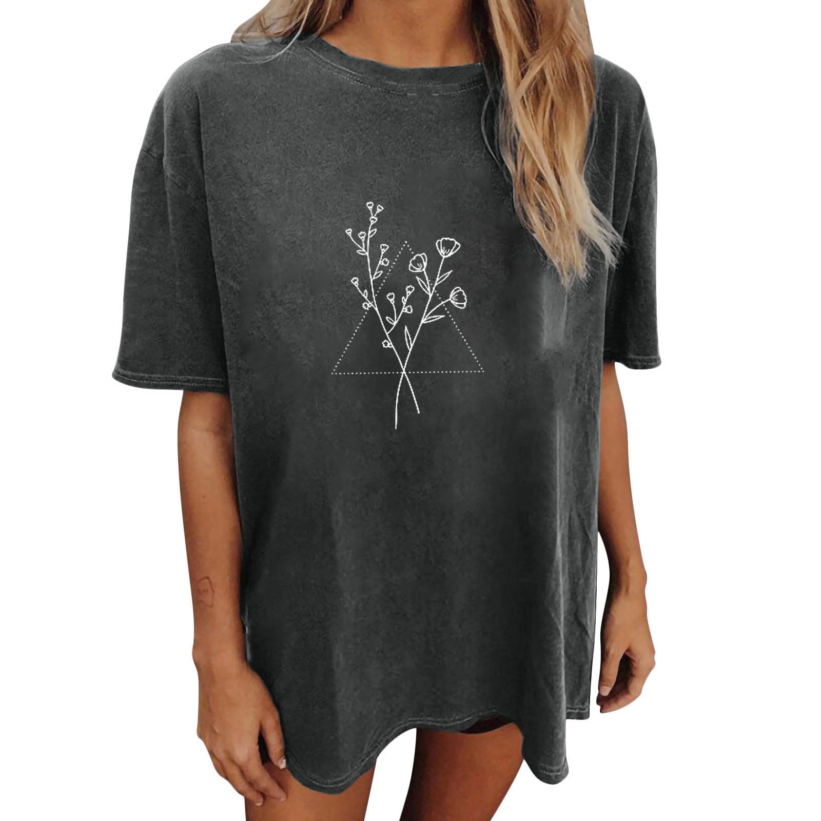 Women's Crew Neck Letter Print T-Shirt - Dropped Shoulder Short Sleeve Butterfly Graphic Tee | Elegant Summer Casual Top for Teen Girls | Perfect for Everyday Wear, Beach Outings & Street Style Fashion