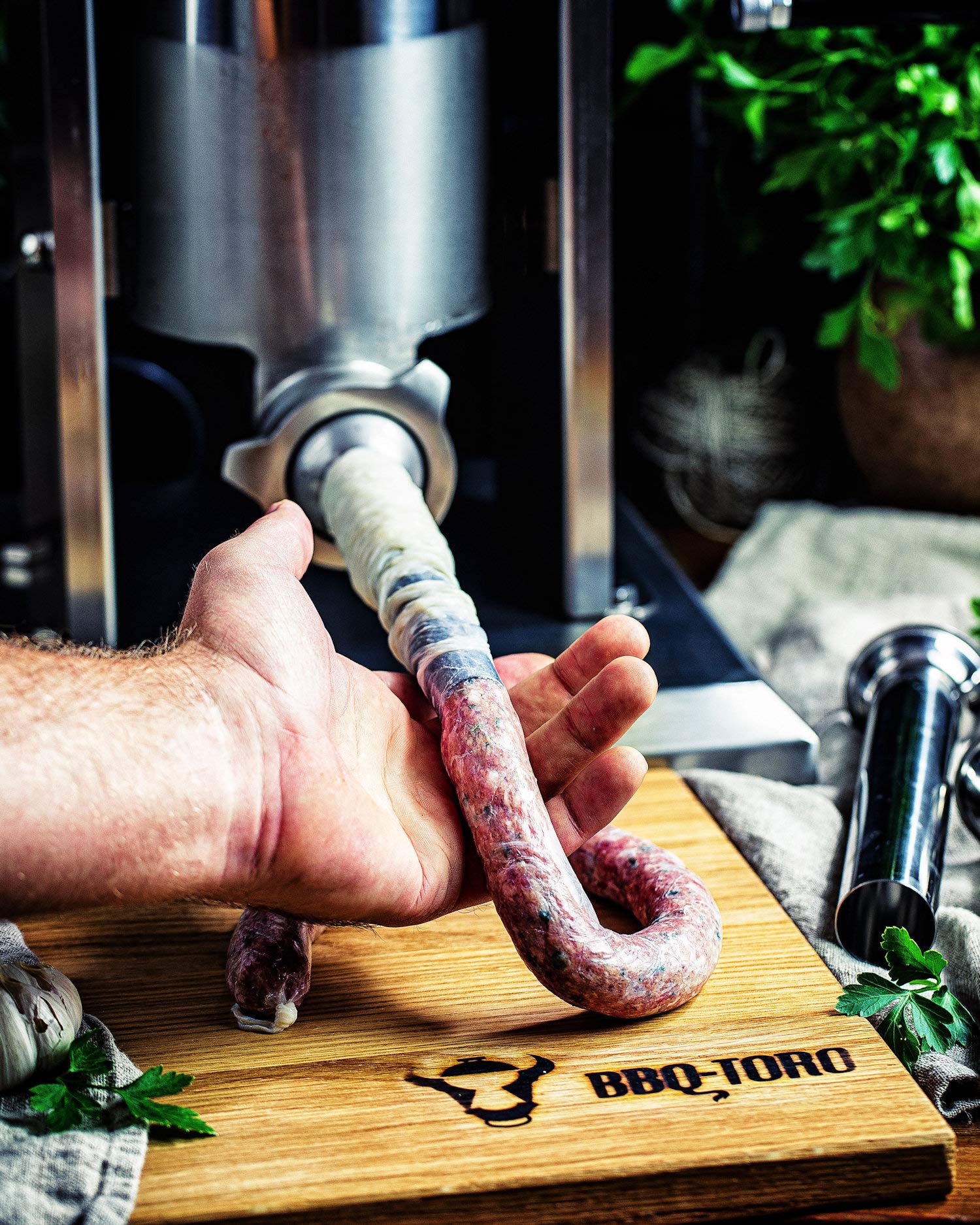 Zelsius Professional Stainless Steel Sausage Stuffer with 4 Filling Tubes | 5L Sausage Maker with Gearbox (Silver) – Perfect for Home Butchering, Charcuterie & Sausage Making