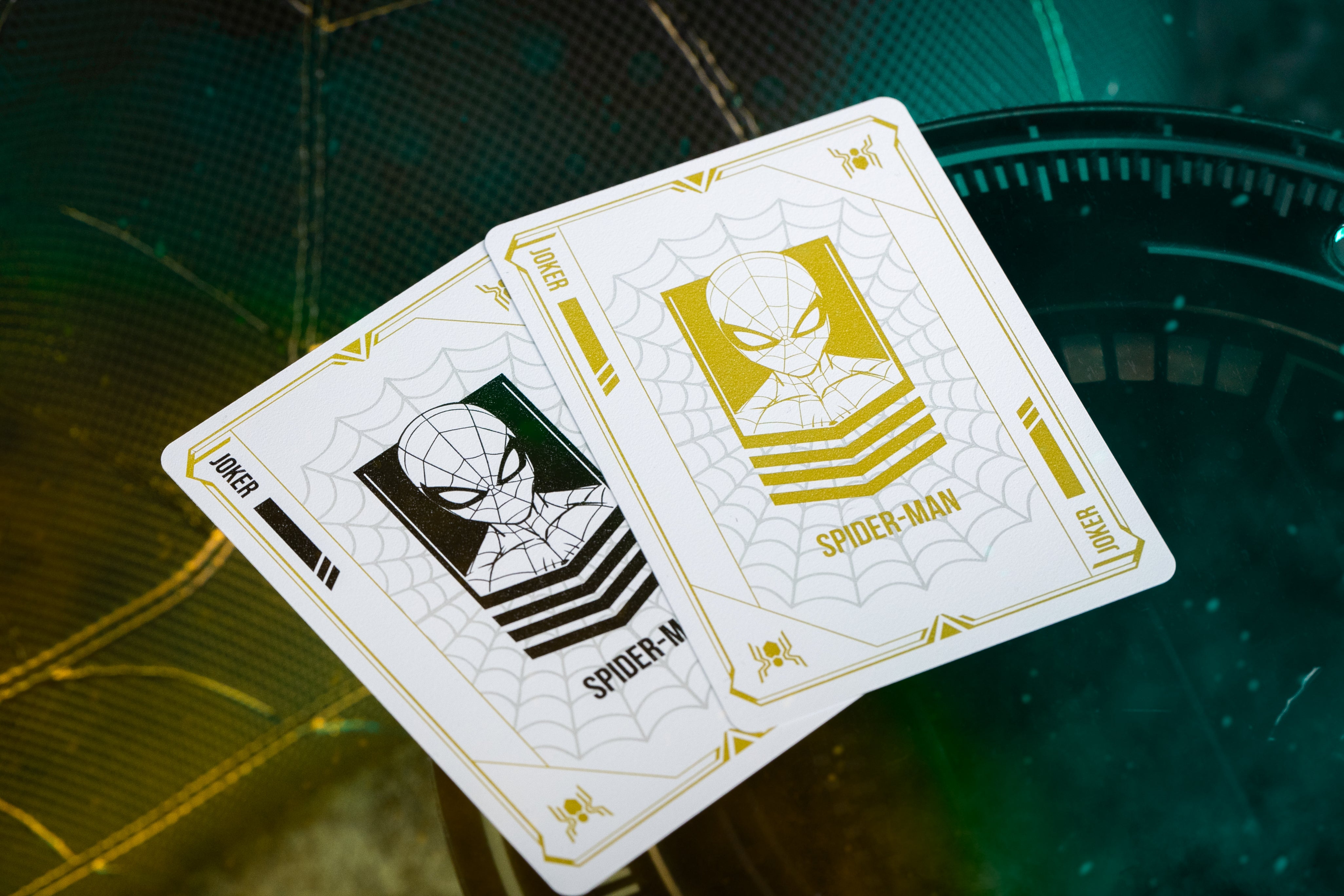 Spider-Man Themed PVC Playing Cards - Black & Gold Deck for Collectors, Poker, Magic Tricks & Game Nights