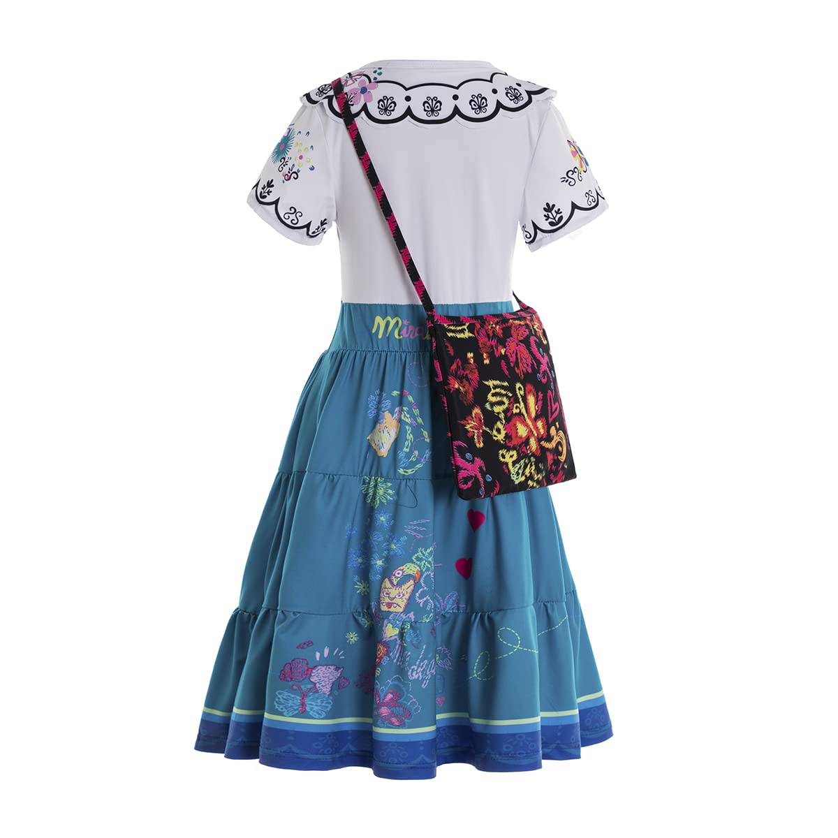 Encanto Mirabel Dress for Kids - Disney Encanto Inspired Costume with Matching Bag | Perfect for Halloween, Cosplay, Birthday Parties & Dress-Up Play