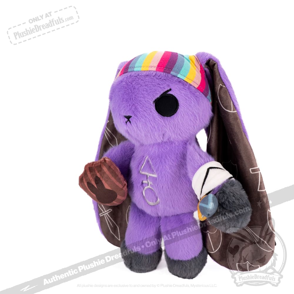 Plushie Dreadfuls Cancer Warrior Rabbit - Soft Stuffed Animal Toy for Comfort & Support | Chemo Gift, Hospital Companion, Emotional Support Plush