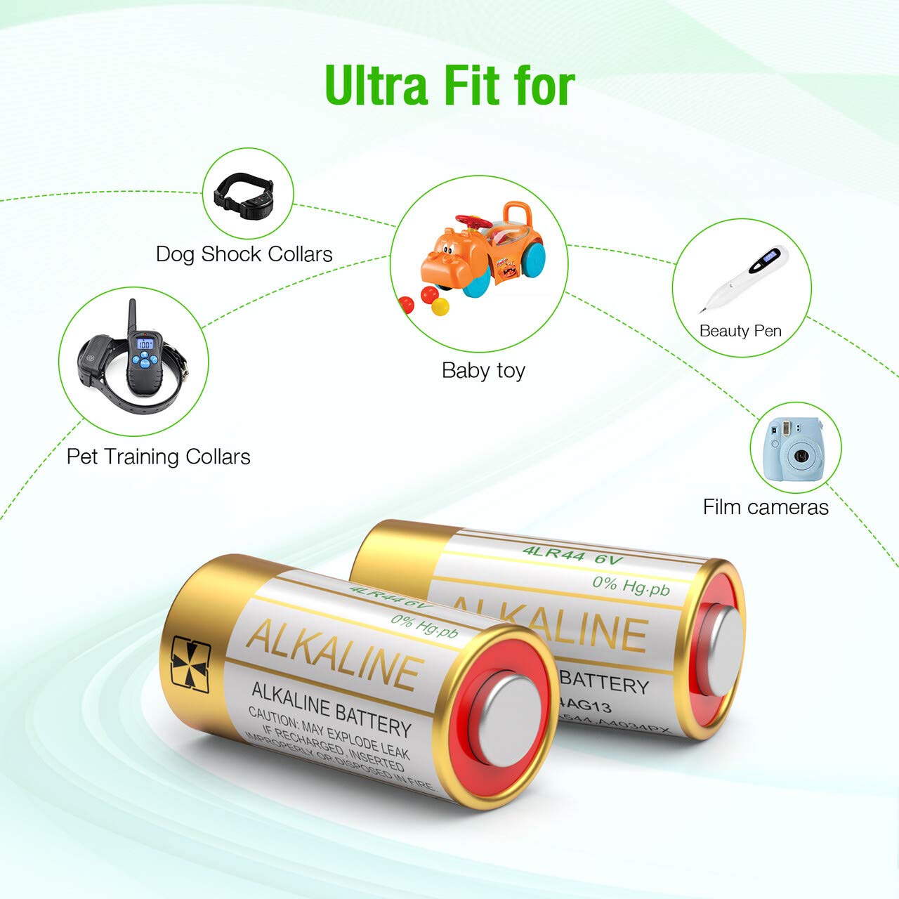 EBL 4LR44 6V Alkaline Batteries - 4 Pack Long Lasting Power for Dog Collars, Pet Training Devices & Electronic Gadgets - Ideal for Outdoor Activities & Emergency Use
