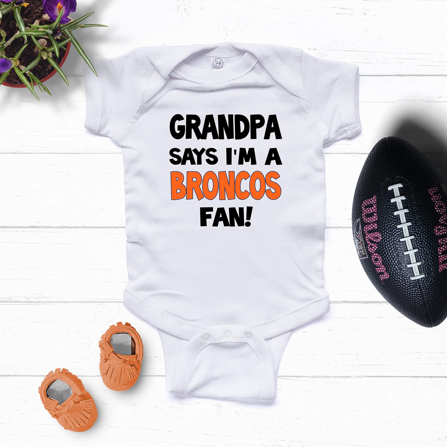 Denver Broncos Fan Baby Bodysuit - Cute NFL Football Onesie for Newborns & Infants - Perfect for Game Day, Family Photos & Broncos Pride