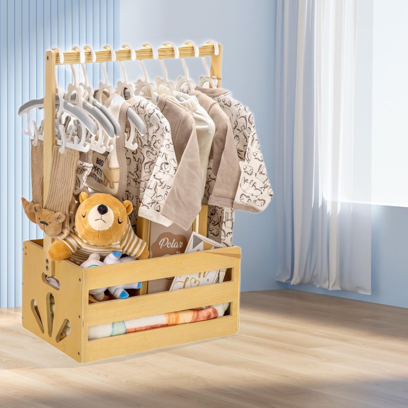 Milageto Baby Shower Gift Basket - Portable Storage Crate & Hamper for Newborn Boys & Girls - Perfect for Nursery Organization, Baby Shower Gifts & Home Decor
