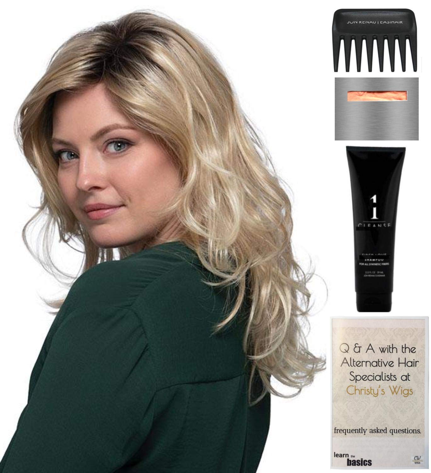 Petite Sedona Wig by Estetica - RH12/26RT4 Color | Bundle with Christy's Wigs Q&A Booklet, 2oz Travel Size Wig Shampoo, Wig Cap & Wide Tooth Comb | Perfect for Travel, Cosplay & Everyday Wear