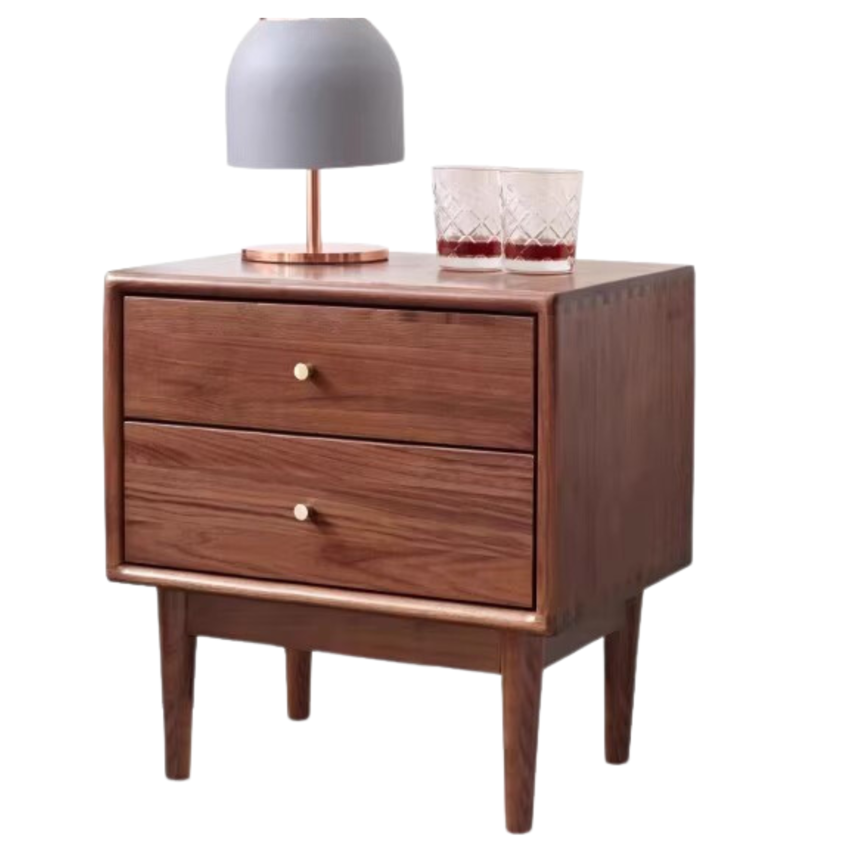 Premium Black Walnut Solid Wood Nightstand - Handcrafted Bedside Table with Drawer | Perfect for Bedroom, Living Room & Guest Room Decor