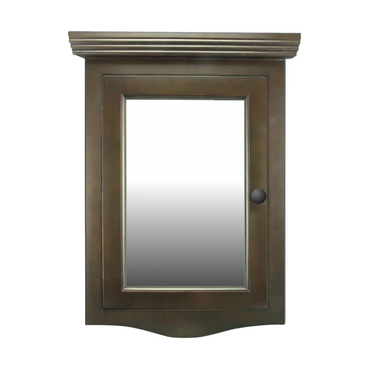 Dark Oak Corner Medicine Cabinet 27x20 Inch - Recessed Mirror Bathroom Storage with Mounting Hardware | Space-Saving Solution for Small Bathrooms & Vanities