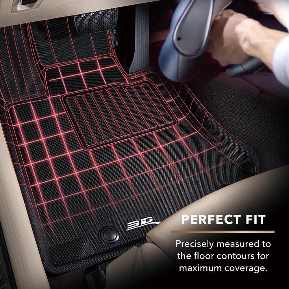 3D MAXpider Kagu Custom Fit All-Weather Floor Mats for Alfa Romeo Stelvio & Stelvio Quadrifoglio (2018-2025) - Front Row, Black - Durable, Non-Slip Car Floor Liners for Protection Against Dirt, Mud & Spills