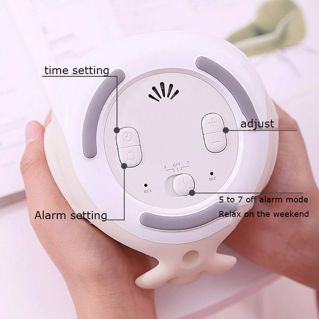Multifunctional Rechargeable Night Light for Kids - Cute Silicone Table Lamp with Alarm Clock, USB Plug-in Desk Light (Beige) | Perfect for Nursery, Bedroom, and Study Room