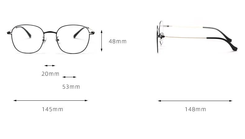CCspace Unisex Full Rim Oval Square Titanium Eyeglasses - Lightweight Durable Frame for Men & Women - Perfect for Reading, Work & Daily Wear (Model 300722)