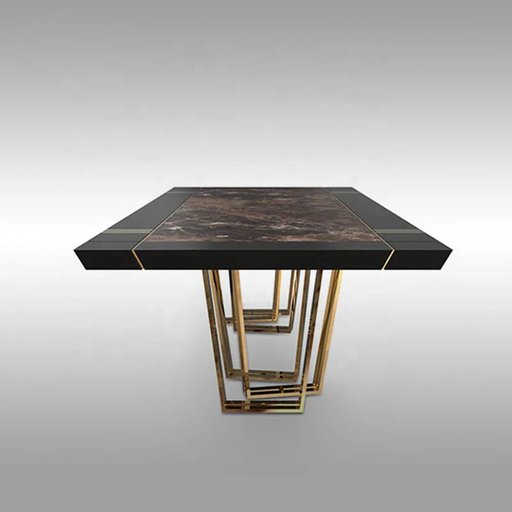 Luxury Bronze Marble Dining Table - Modern Round Kitchen Table for Dining Room, Restaurant & Home Decor - Elegant Centerpiece for Family Gatherings & Dinner Parties