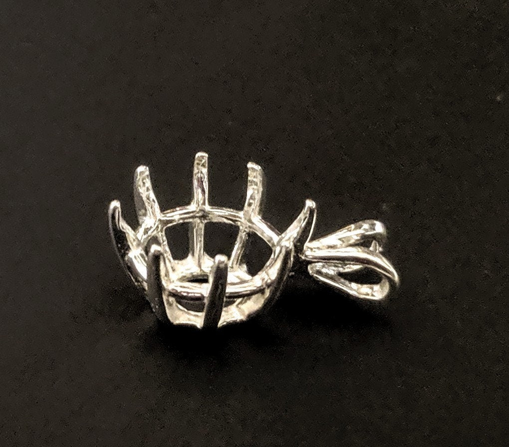 Solid Sterling Silver or 14K Gold 10x8mm & 20x15mm Deep Oval Cut Pendant Setting - Handmade in USA | Perfect for Necklace Jewelry Making, Custom Gemstone Settings & Gift Giving