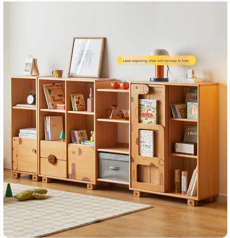 Sturdy Oak Solid Wood Multi-Layer Kids Bookcase - Durable Children's Bookshelf for Bedroom, Nursery & Playroom Organization