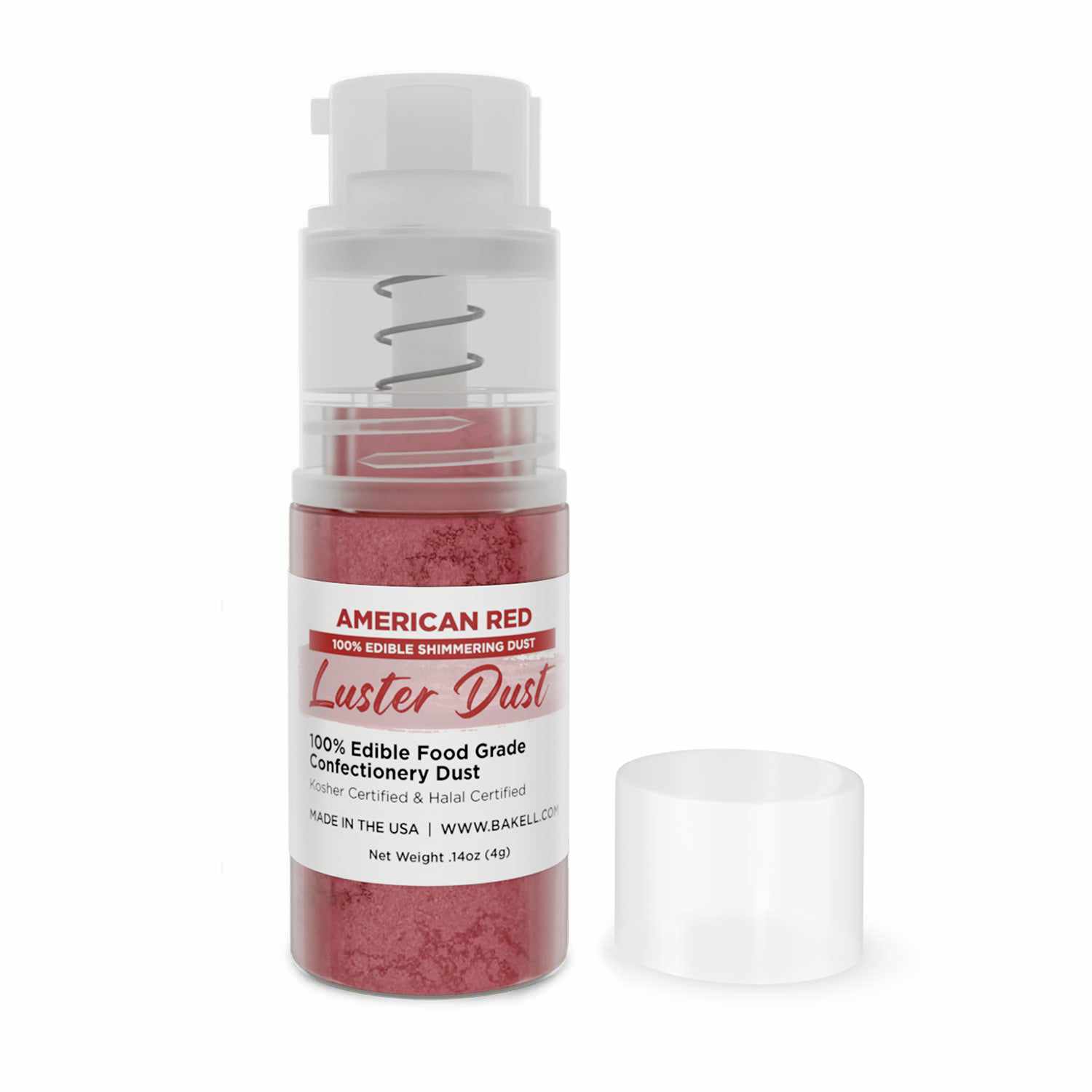 Premium American Red Luster Dust - 4g Mini Pump for Cake Decorating, Edible Glitter for Cookies, Cupcakes & Chocolate - Perfect for Baking, Dessert Garnish & DIY Crafts