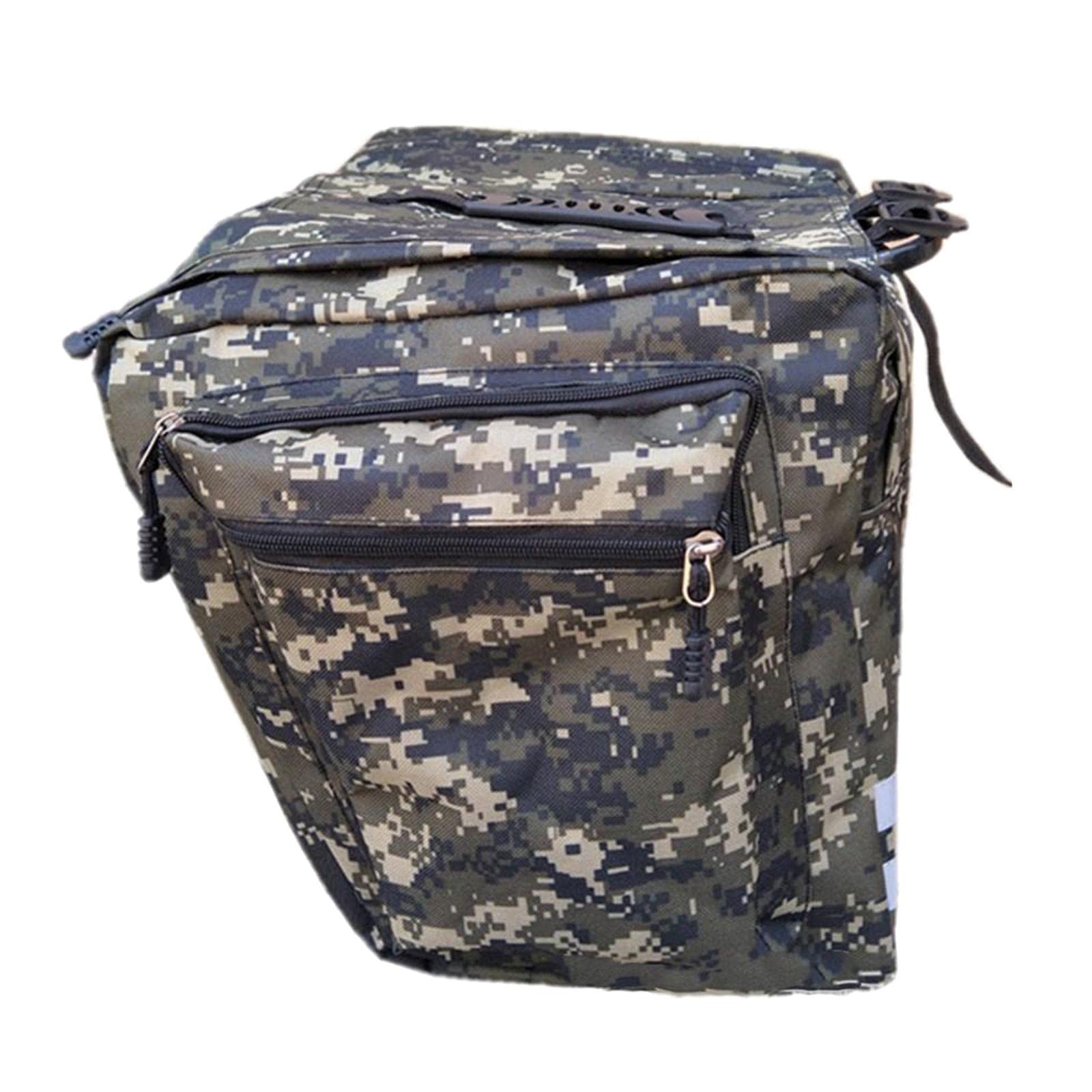 Waterproof Bike Pannier Bag - Double Rear Seat Saddle Trunk Bag for Cycling Commuting & Touring | 20L Capacity, Durable Camouflage Green Design | Perfect for Urban Commute, Mountain Biking & Long-Distance Travel