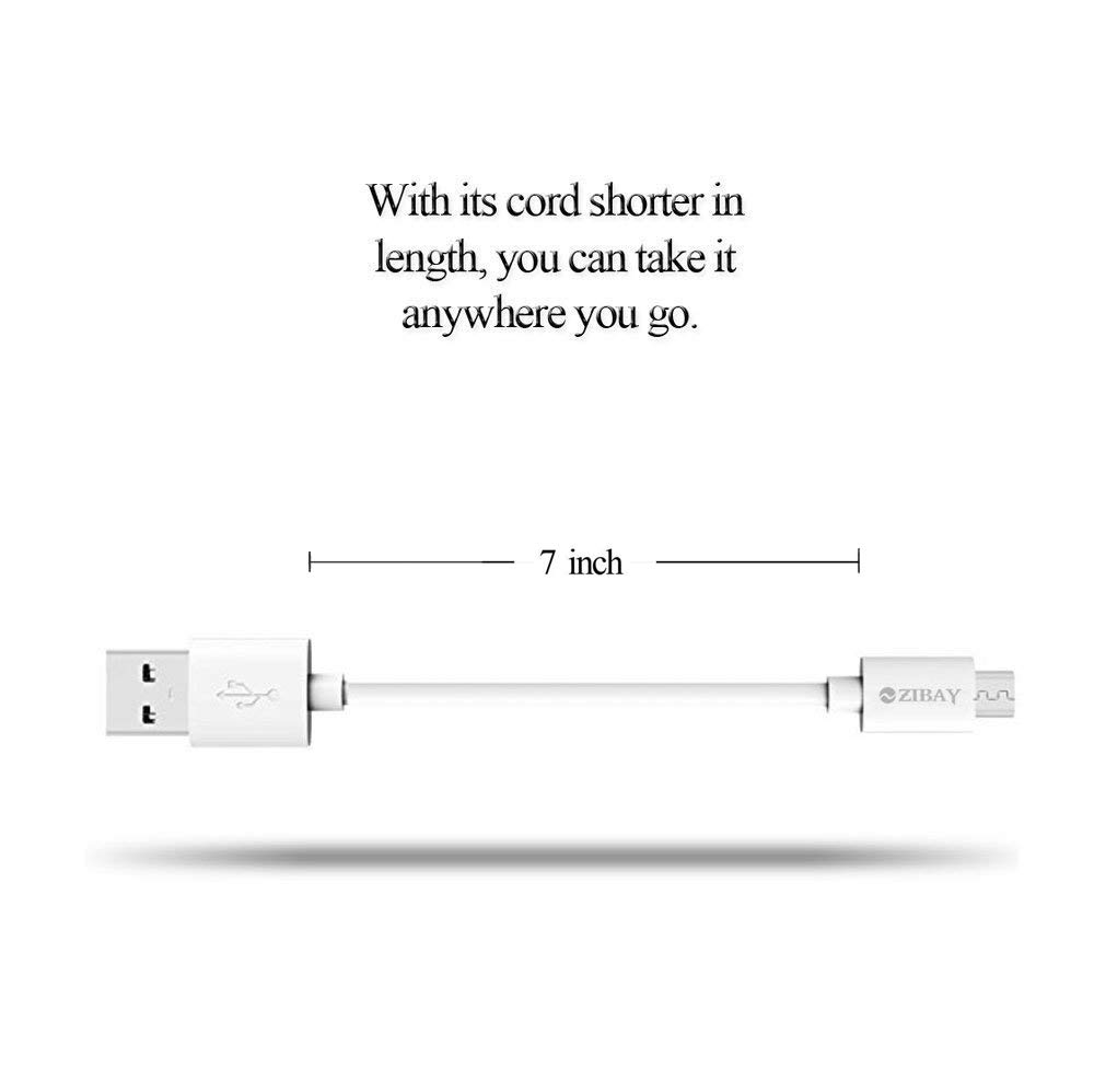 5-Pack 7-Inch Short Micro USB to USB 2.0 Fast Charging Cables - Compatible with Samsung Galaxy S7/Edge/Tab/J7/Note 5, LG, Kindle, Sony, HTC One | Perfect for Travel, Car Charging & Home Use